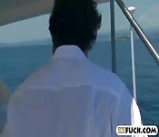 Two sexy latinas anal foursome session