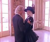 Exquisite dame blindfolded and boned