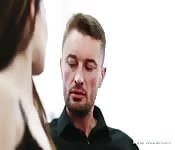 Spunky young Polish slut blowing a sexy older man