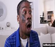 Juicy ass teen interracial gets fucking