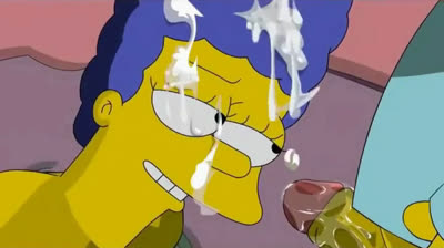 Homer gives Marge a facial